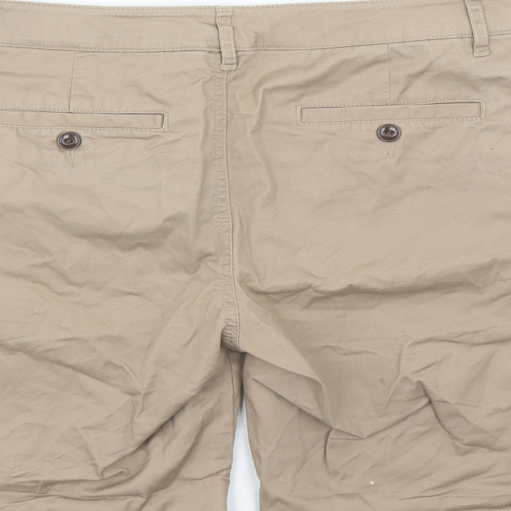 ASOS Mens Brown Cotton Bermuda Shorts Size 28 in L7 in Regular Zip