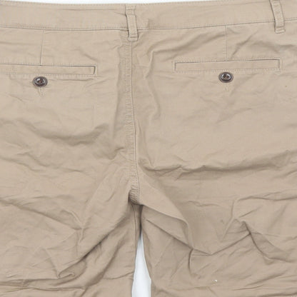 ASOS Mens Brown Cotton Bermuda Shorts Size 28 in L7 in Regular Zip