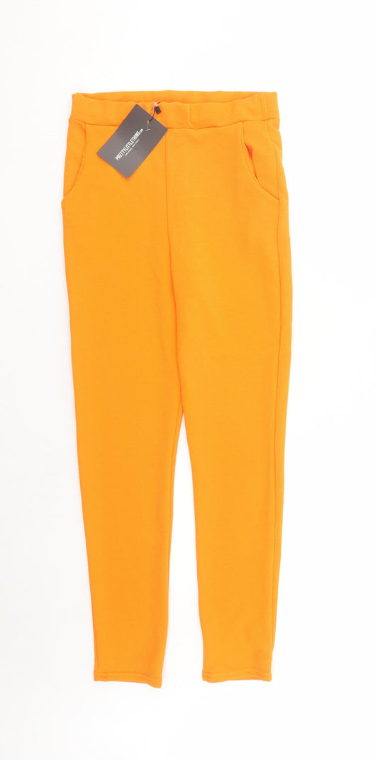 Womens UK Size 10 PRETTYLITTLETHING Regular Fit Carrot Orange Trousers