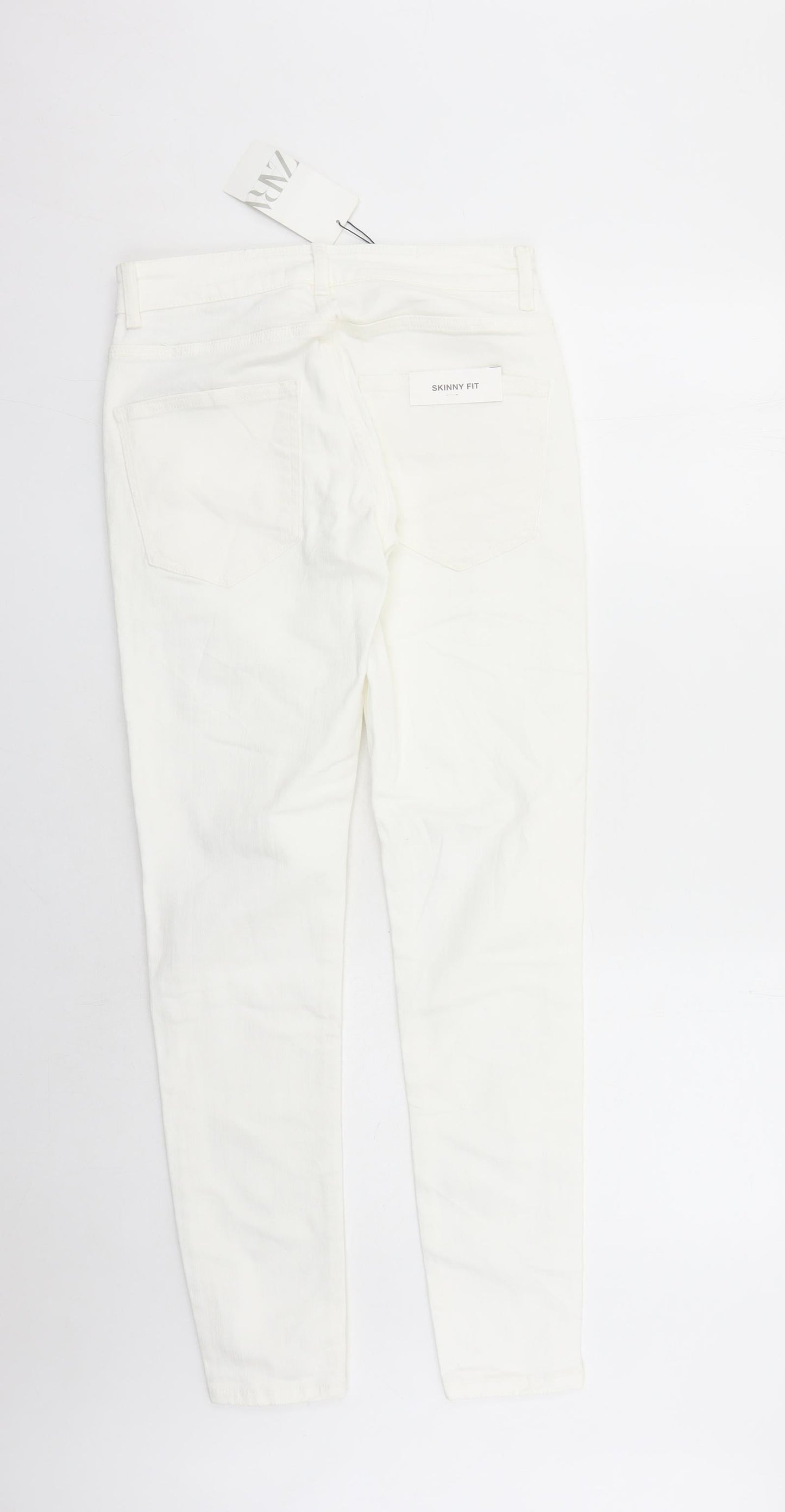 Zara Womens White Cotton Skinny Jeans Size 28 in L30 in Regular Zip
