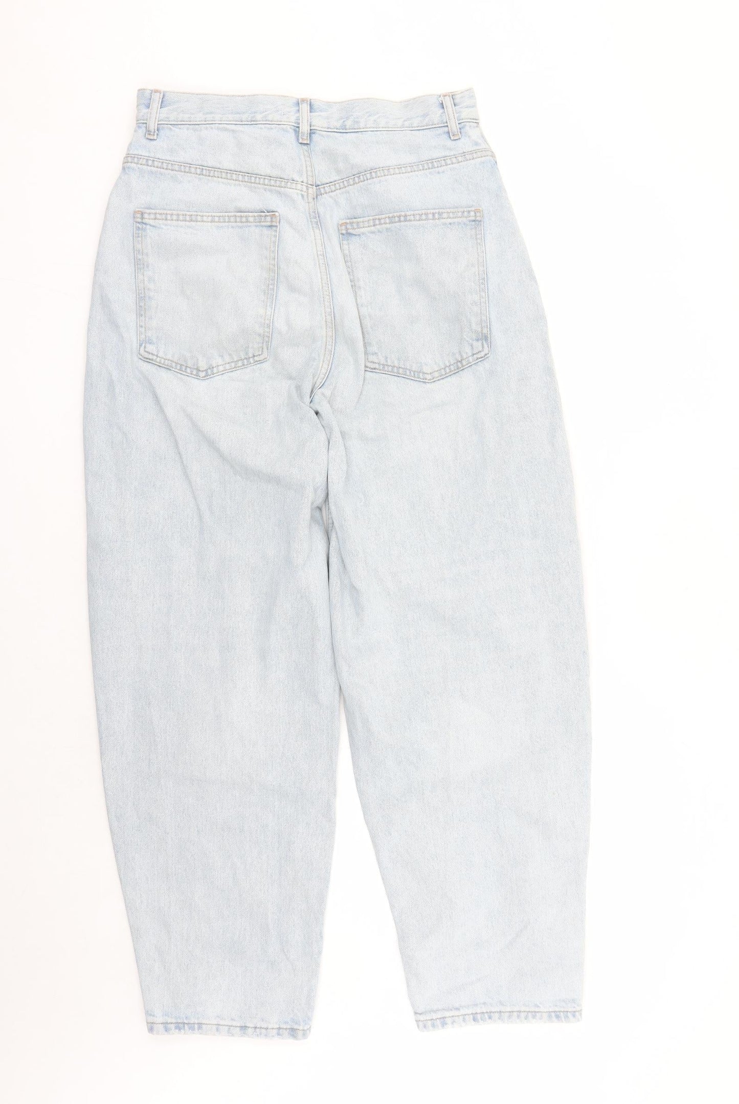 Zara Womens Blue Cotton Straight Jeans Size 32 in L31 in Regular Zip