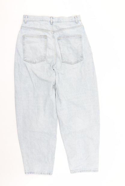 Zara Womens Blue Cotton Straight Jeans Size 32 in L31 in Regular Zip