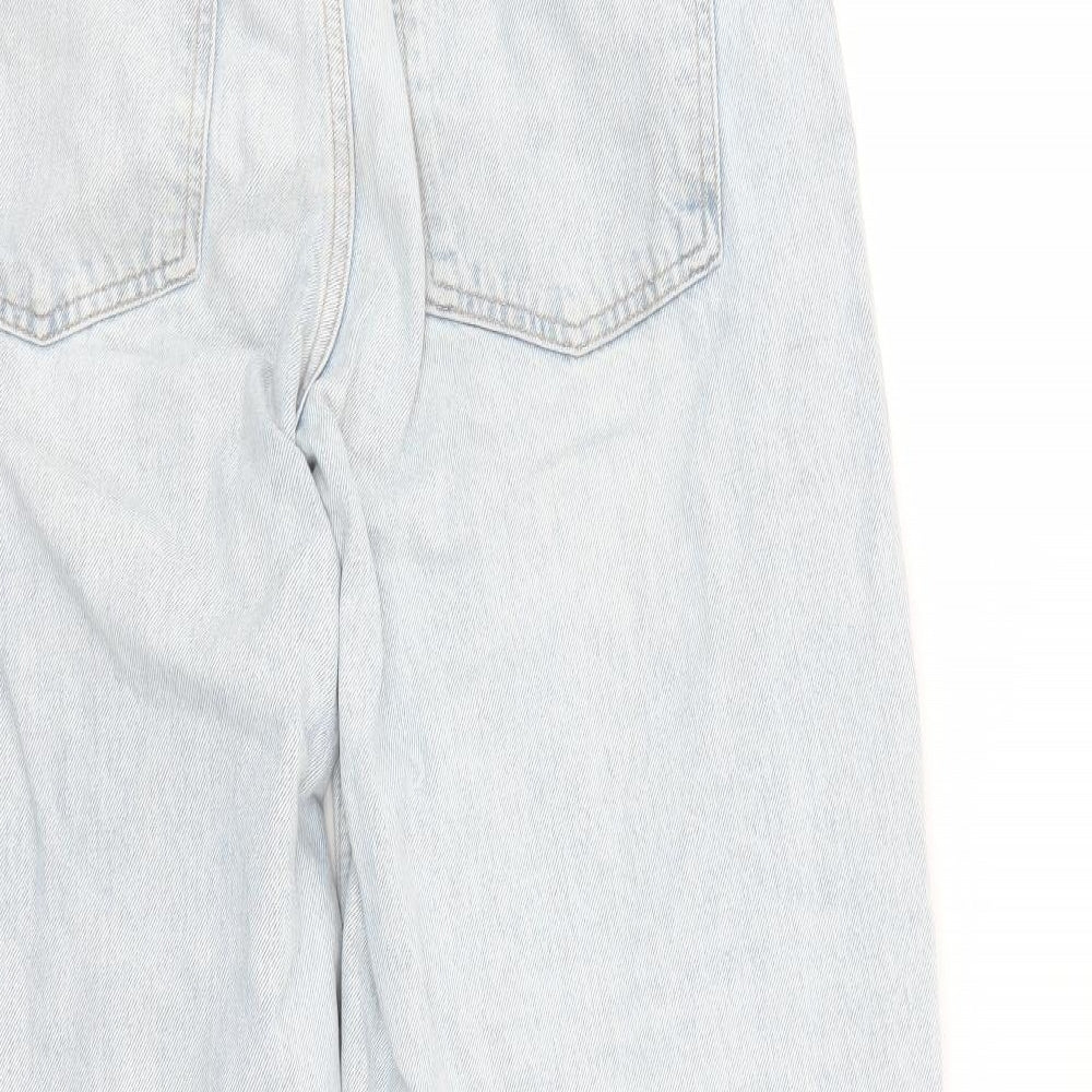 Zara Womens Blue Cotton Straight Jeans Size 32 in L31 in Regular Zip