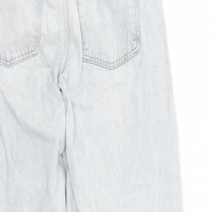 Zara Womens Blue Cotton Straight Jeans Size 32 in L31 in Regular Zip