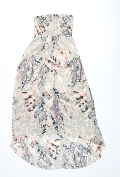 Miss Selfridge Womens Multicoloured Geometric Polyester Fit & Flare Size 4 Square Neck Pullover