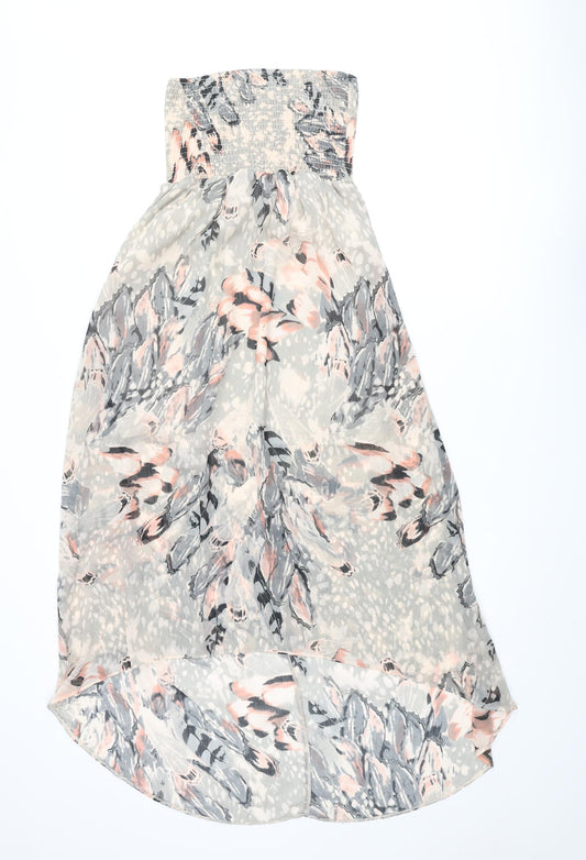 Miss Selfridge Womens Multicoloured Geometric Polyester Fit & Flare Size 4 Square Neck Pullover