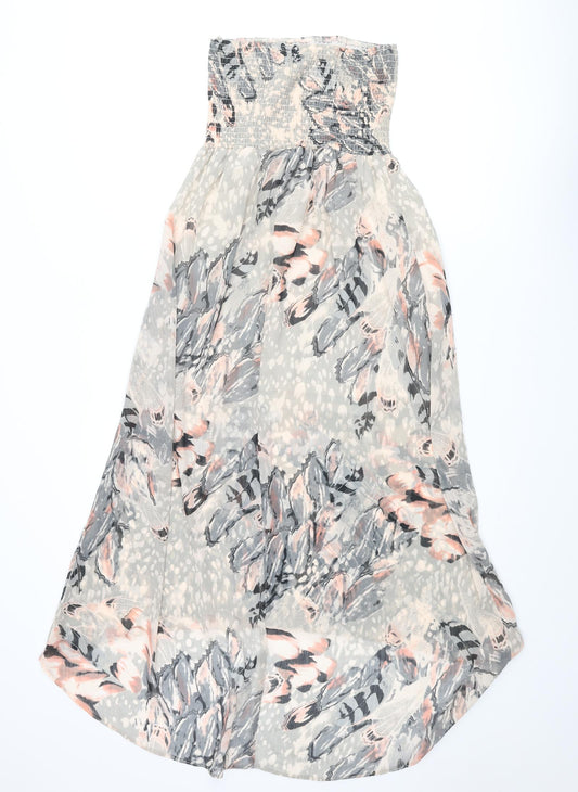 Miss Selfridge Womens Multicoloured Geometric Polyester Fit & Flare Size 4 Square Neck Pullover