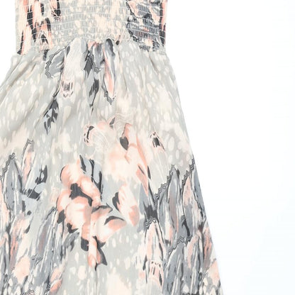 Miss Selfridge Womens Multicoloured Geometric Polyester Fit & Flare Size 4 Square Neck Pullover