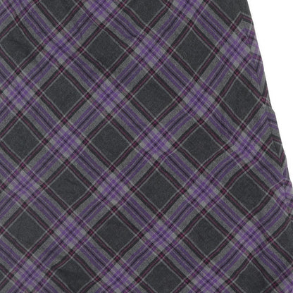 EAST Womens Multicoloured Check Cotton A-Line Skirt Size 12 Zip