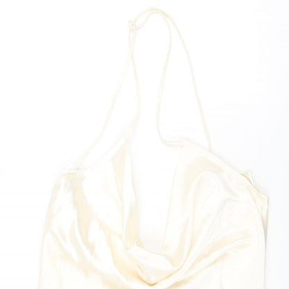 Divided by H&M Womens Ivory Polyester Slip Dress Size 10 Cowl Neck Pullover