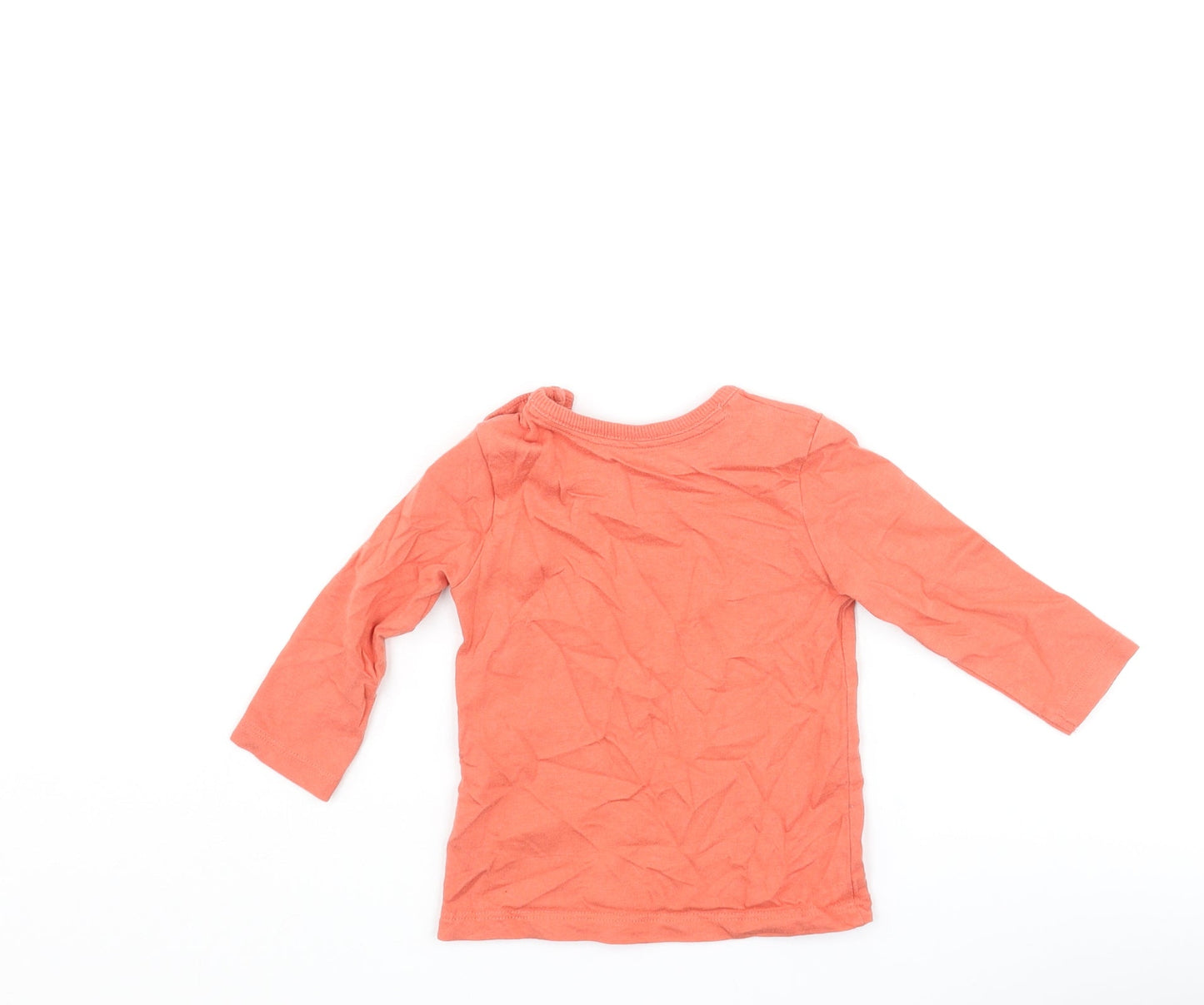 Disney Baby Orange Cotton Basic T-Shirt Size 3-6 Months Crew Neck Snap - Mickey Mouse 1928