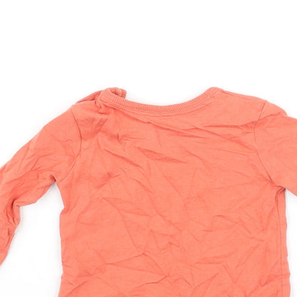 Disney Baby Orange Cotton Basic T-Shirt Size 3-6 Months Crew Neck Snap - Mickey Mouse 1928