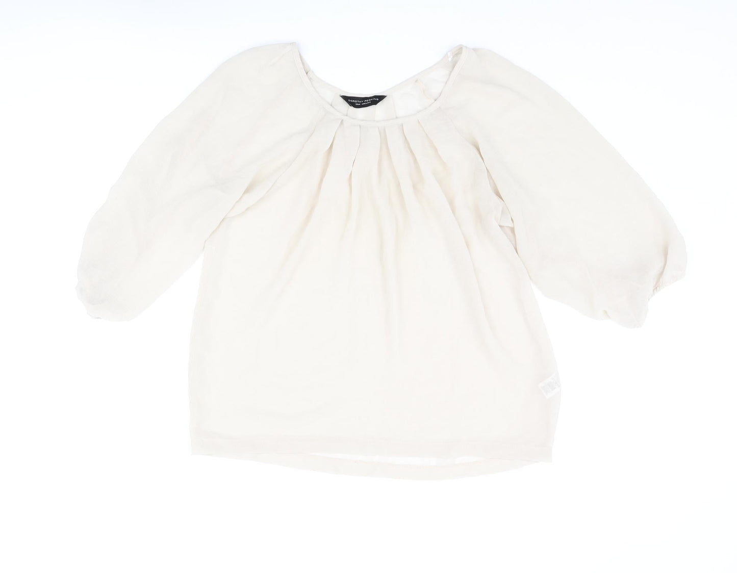 Womens UK Size 12 Dorothy Perkins Beige Basic Blouse