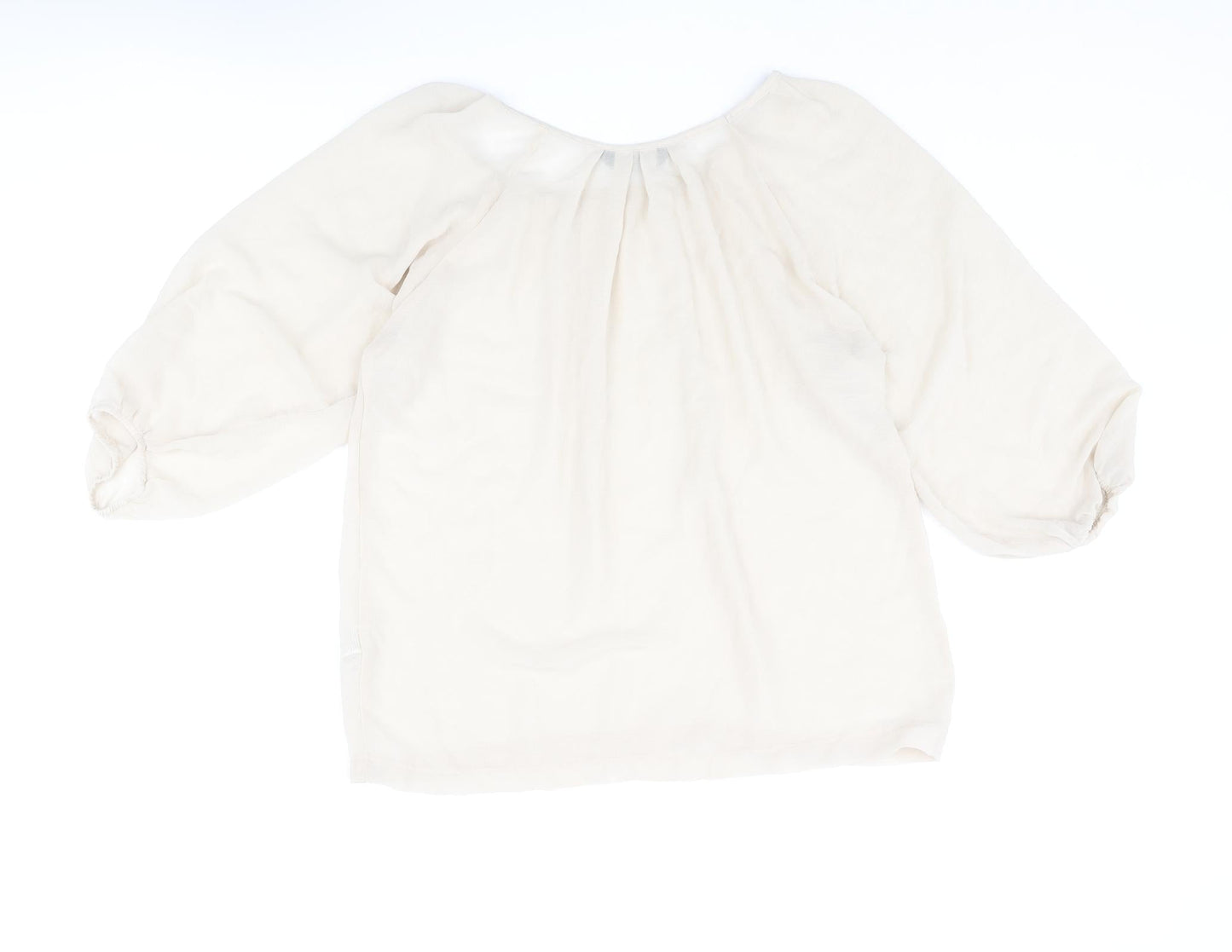 Womens UK Size 12 Dorothy Perkins Beige Basic Blouse