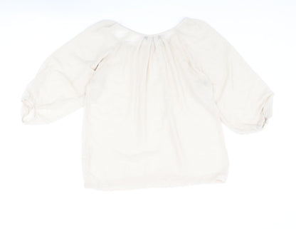 Womens UK Size 12 Dorothy Perkins Beige Basic Blouse
