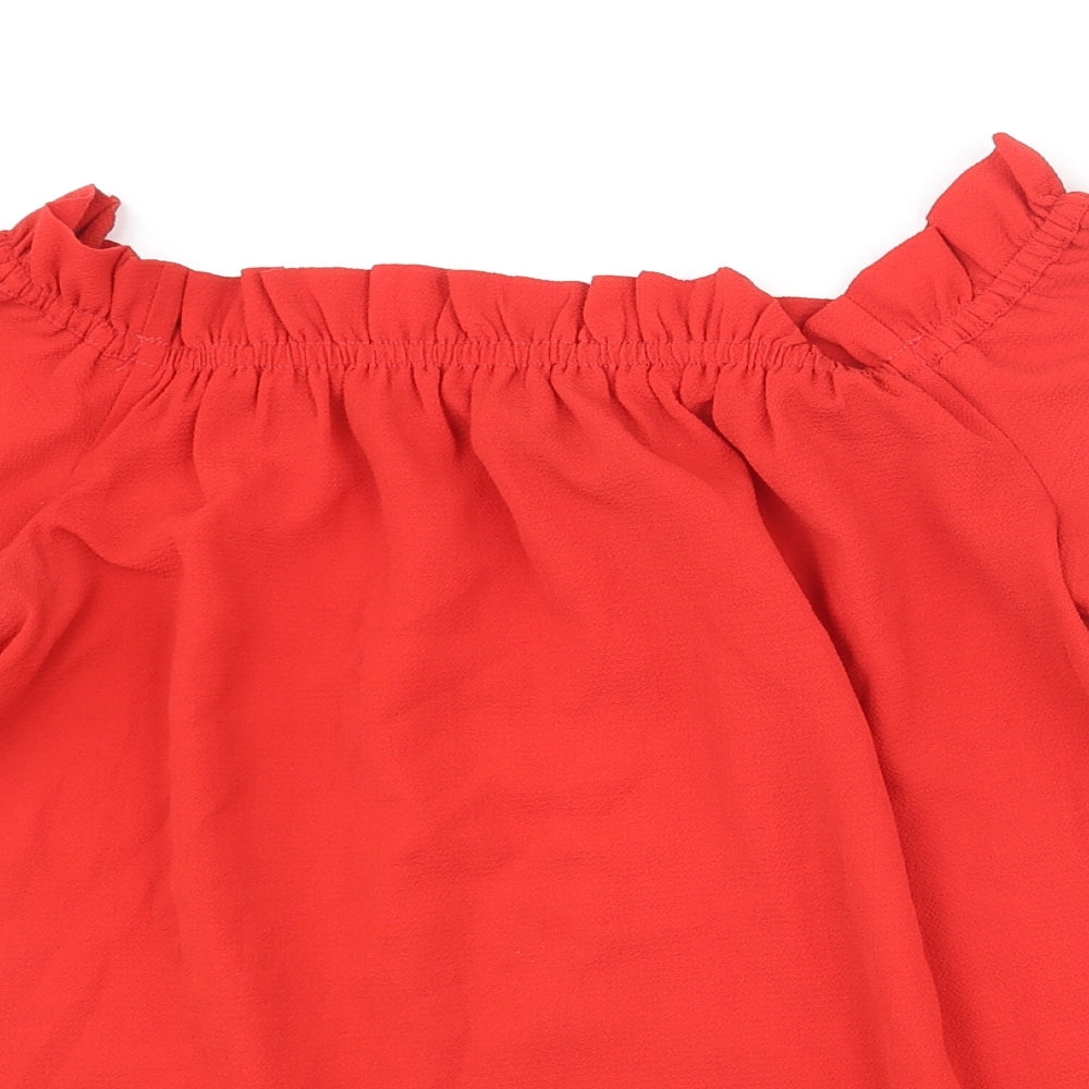 Womens UK Size 10 Dorothy Perkins Red Basic Blouse