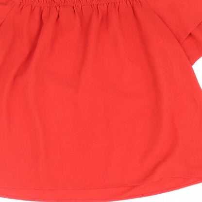 Womens UK Size 10 Dorothy Perkins Red Basic Blouse