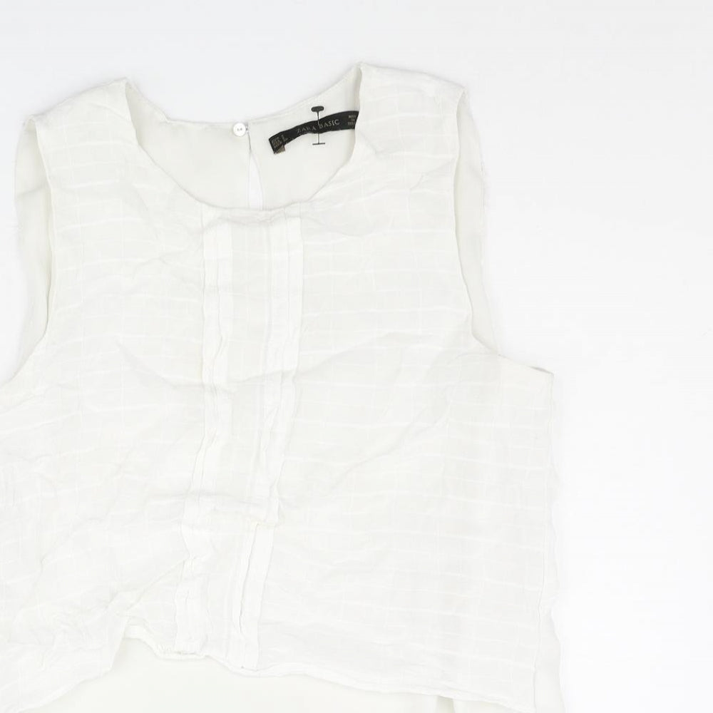 Womens UK Size S Zara White Basic Blouse