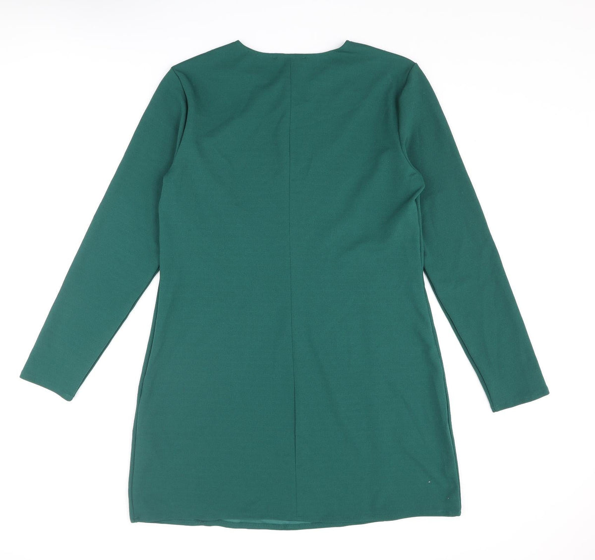 Zara Womens Green Polyester Mini Size L Round Neck Pullover