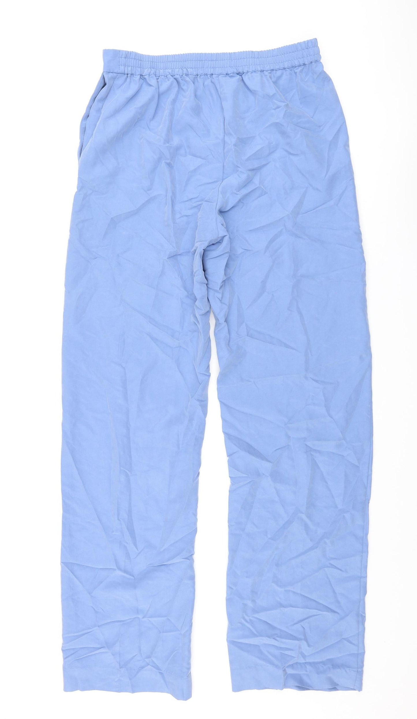 Mango Womens Blue Modal Trousers Size M L32 in Regular