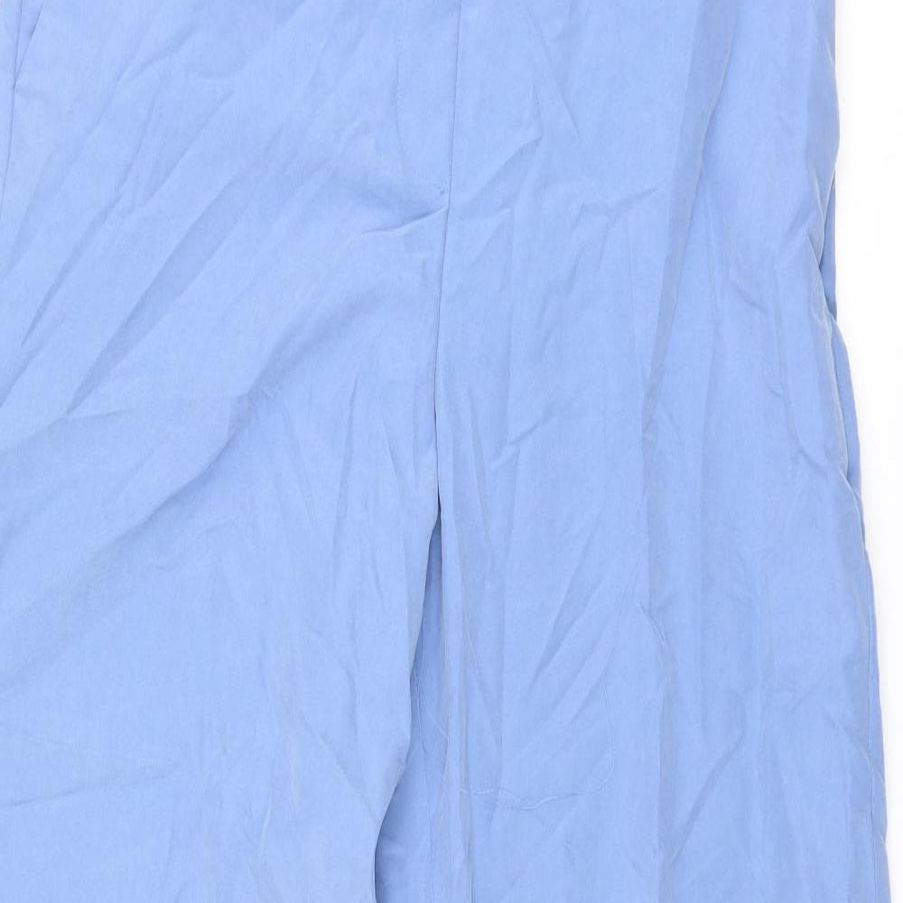 Mango Womens Blue Modal Trousers Size M L32 in Regular