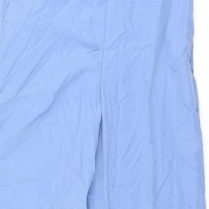 Mango Womens Blue Modal Trousers Size M L32 in Regular