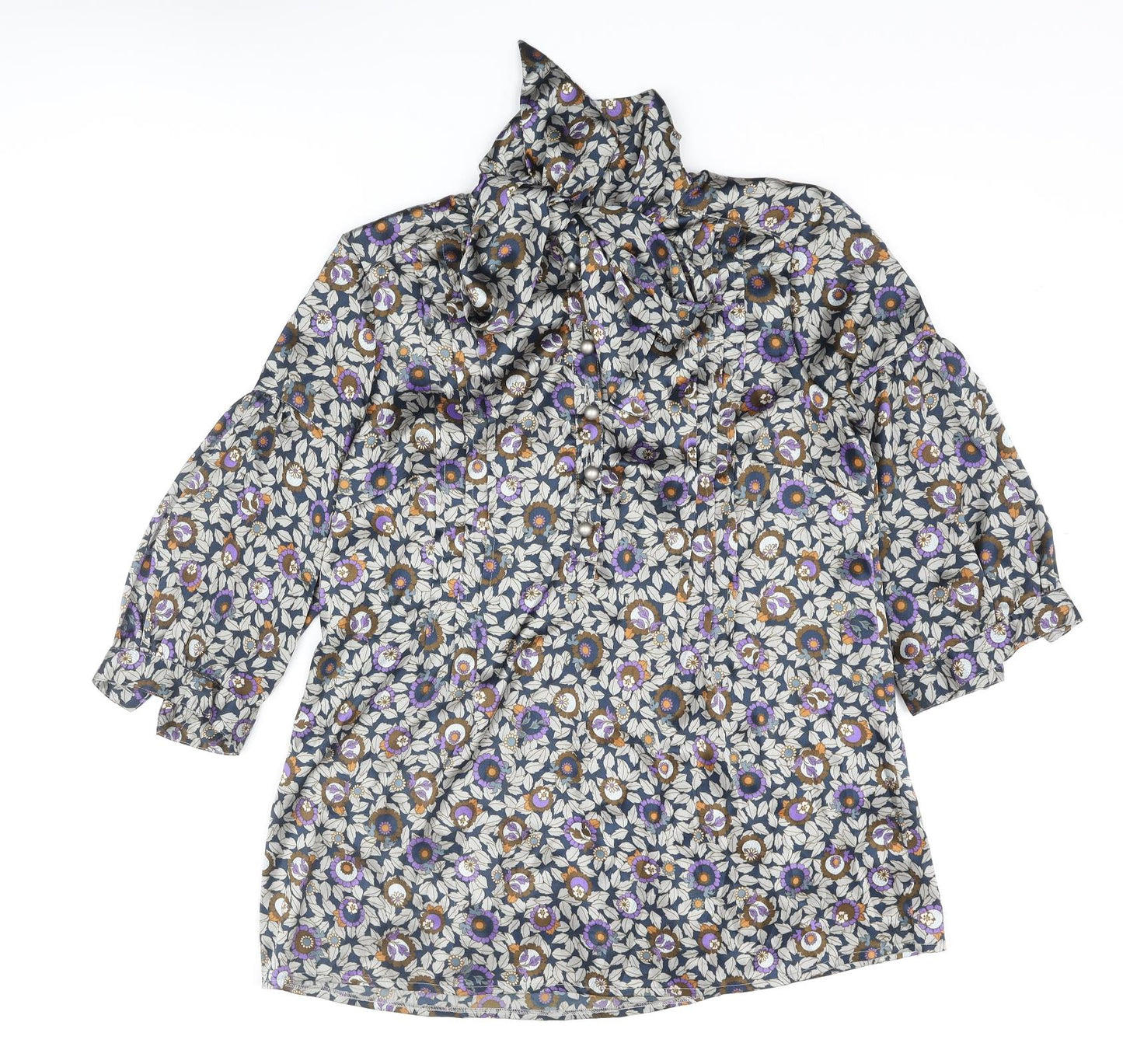 Womens UK Size 12 NEXT Multicoloured Basic Blouse