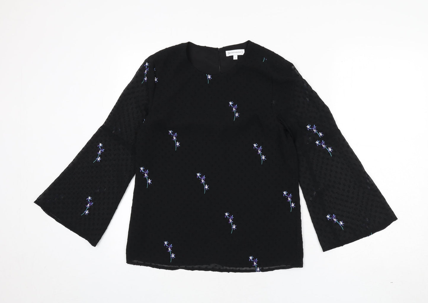 Womens UK Size 6 Warehouse Black Basic Blouse