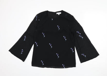 Womens UK Size 6 Warehouse Black Basic Blouse