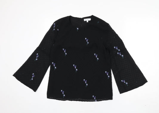 Womens UK Size 6 Warehouse Black Basic Blouse