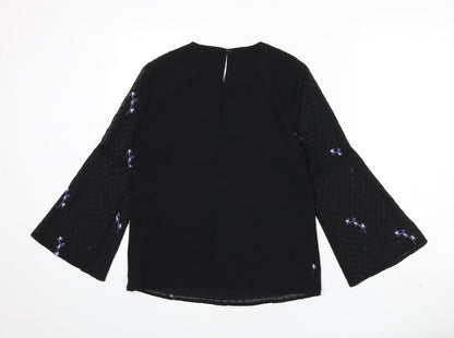 Womens UK Size 6 Warehouse Black Basic Blouse