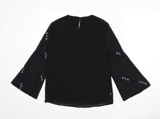 Womens UK Size 6 Warehouse Black Basic Blouse
