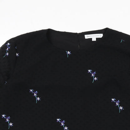 Womens UK Size 6 Warehouse Black Basic Blouse