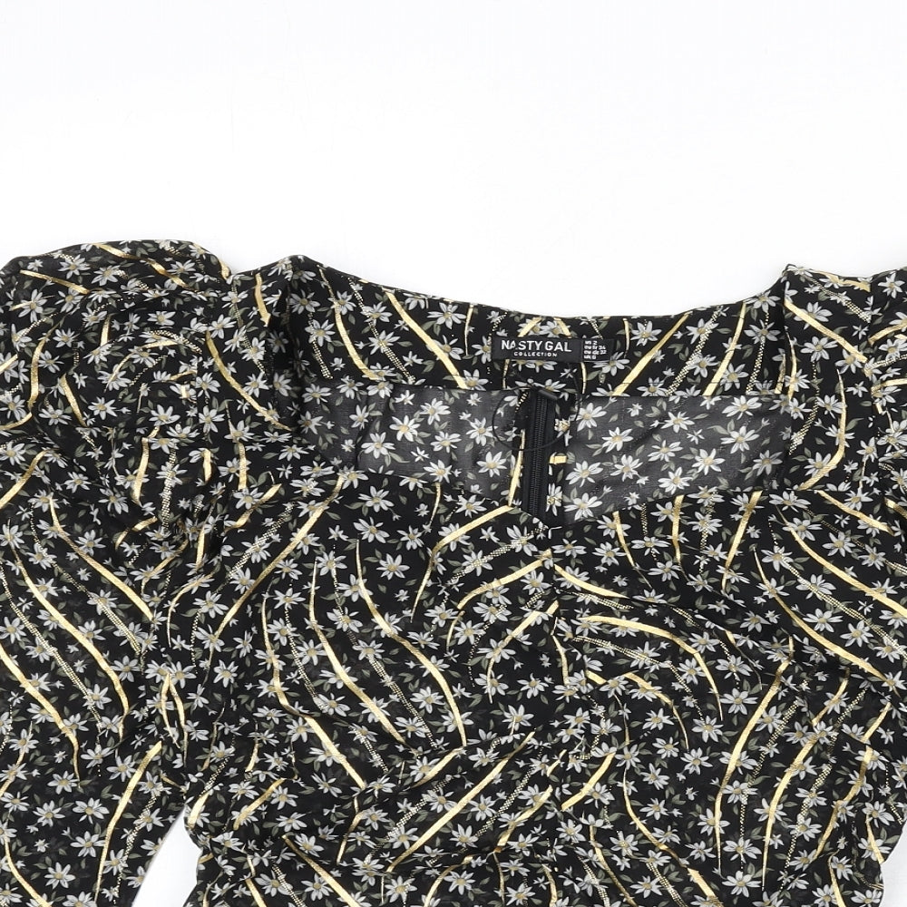 Womens UK Size 6 Nasty Gal Multicoloured Basic Blouse