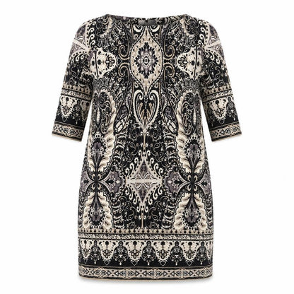 Wallis Womens Multicoloured Geometric Polyester Sheath Size M Boat Neck Pullover