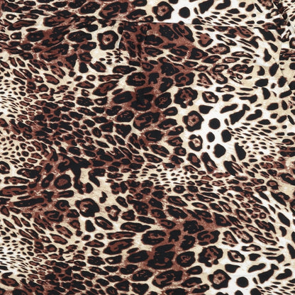 ANNA Womens Multicoloured Animal Print Polyester Basic T-Shirt Size 18 V-Neck - Leopard Print