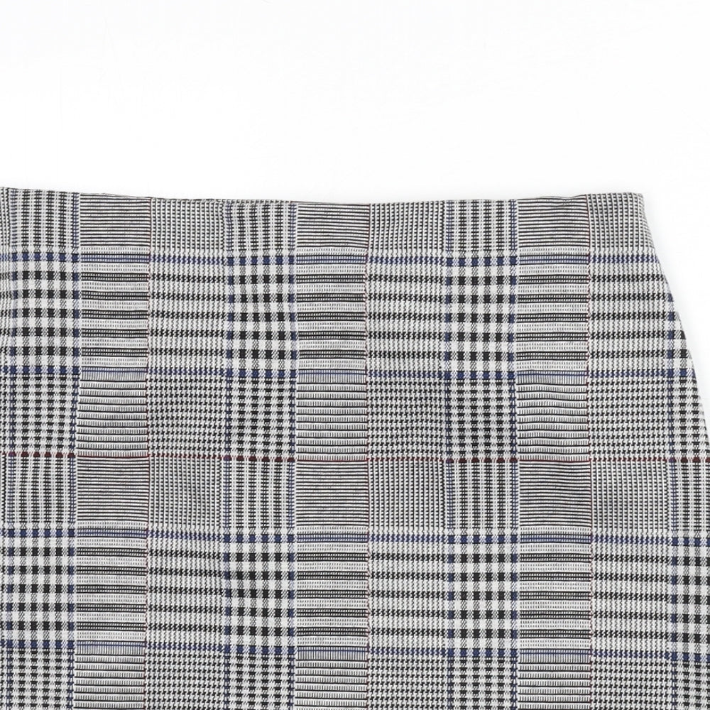 Marks and Spencer Womens Multicoloured Plaid Polyester A-Line Skirt Size 14