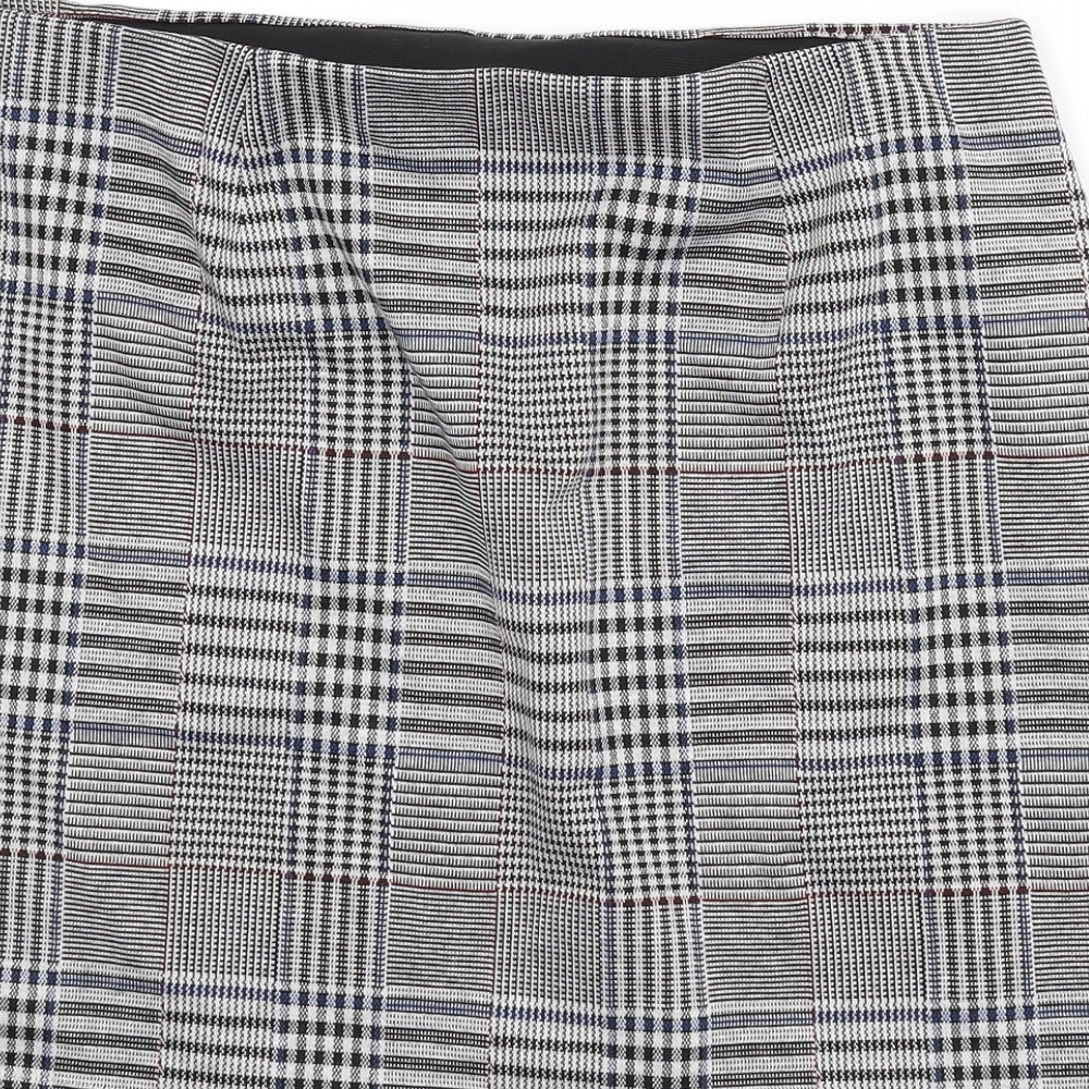 Marks and Spencer Womens Multicoloured Plaid Polyester A-Line Skirt Size 14