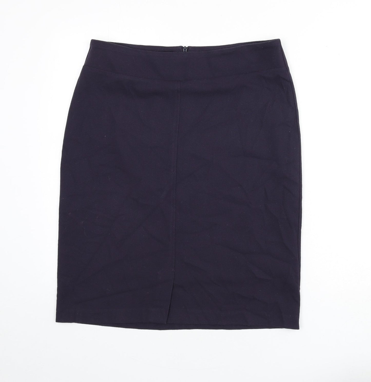 David Napier Womens Purple Polyester Straight & Pencil Skirt Size 14 Zip - Slit