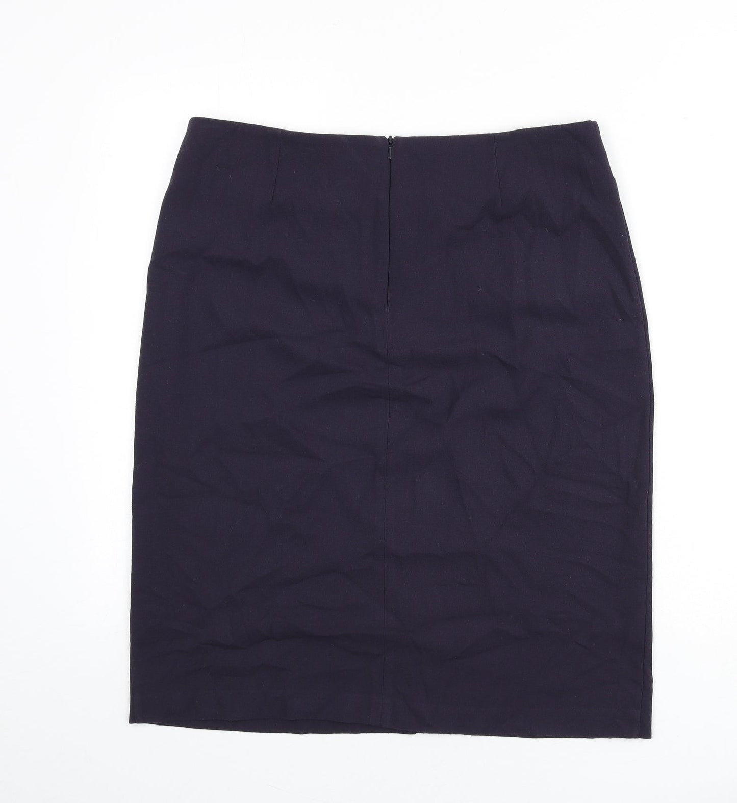 David Napier Womens Purple Polyester Straight & Pencil Skirt Size 14 Zip - Slit