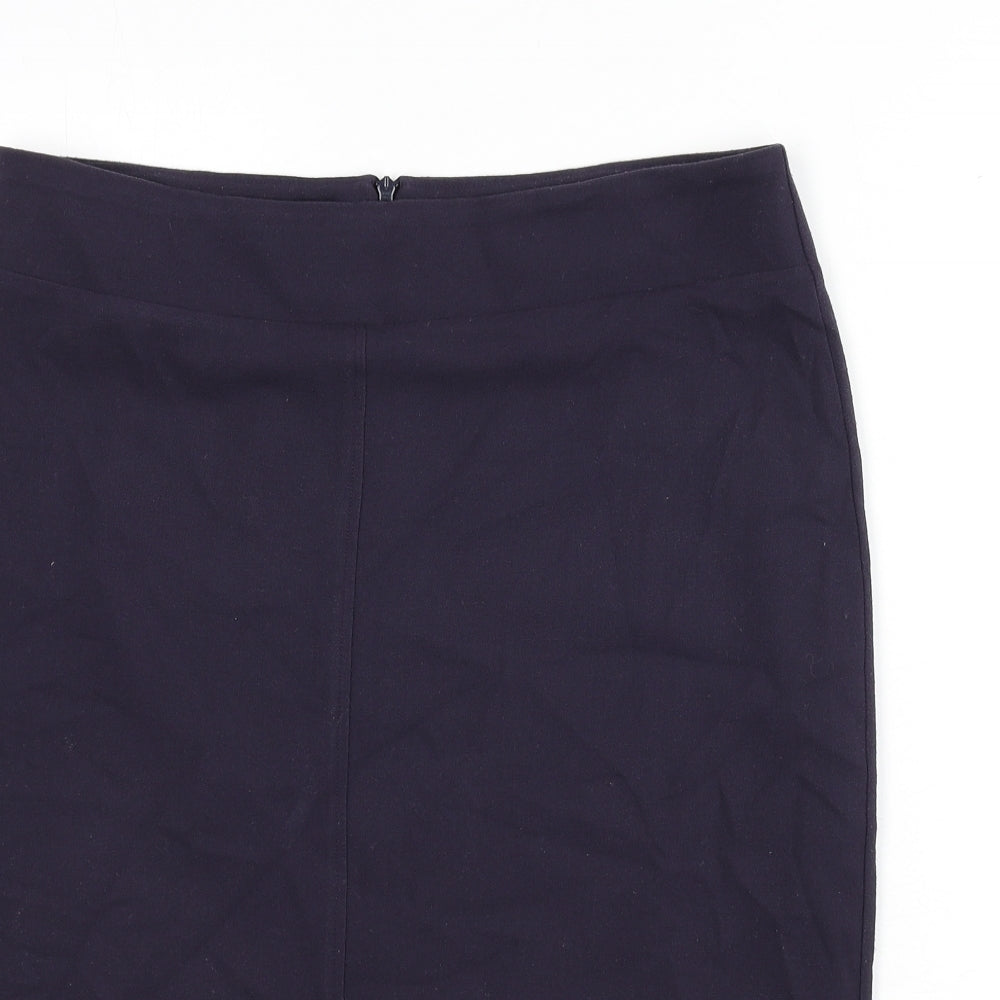 David Napier Womens Purple Polyester Straight & Pencil Skirt Size 14 Zip - Slit