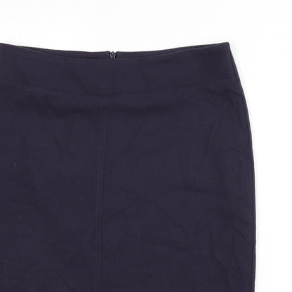 David Napier Womens Purple Polyester Straight & Pencil Skirt Size 14 Zip - Slit