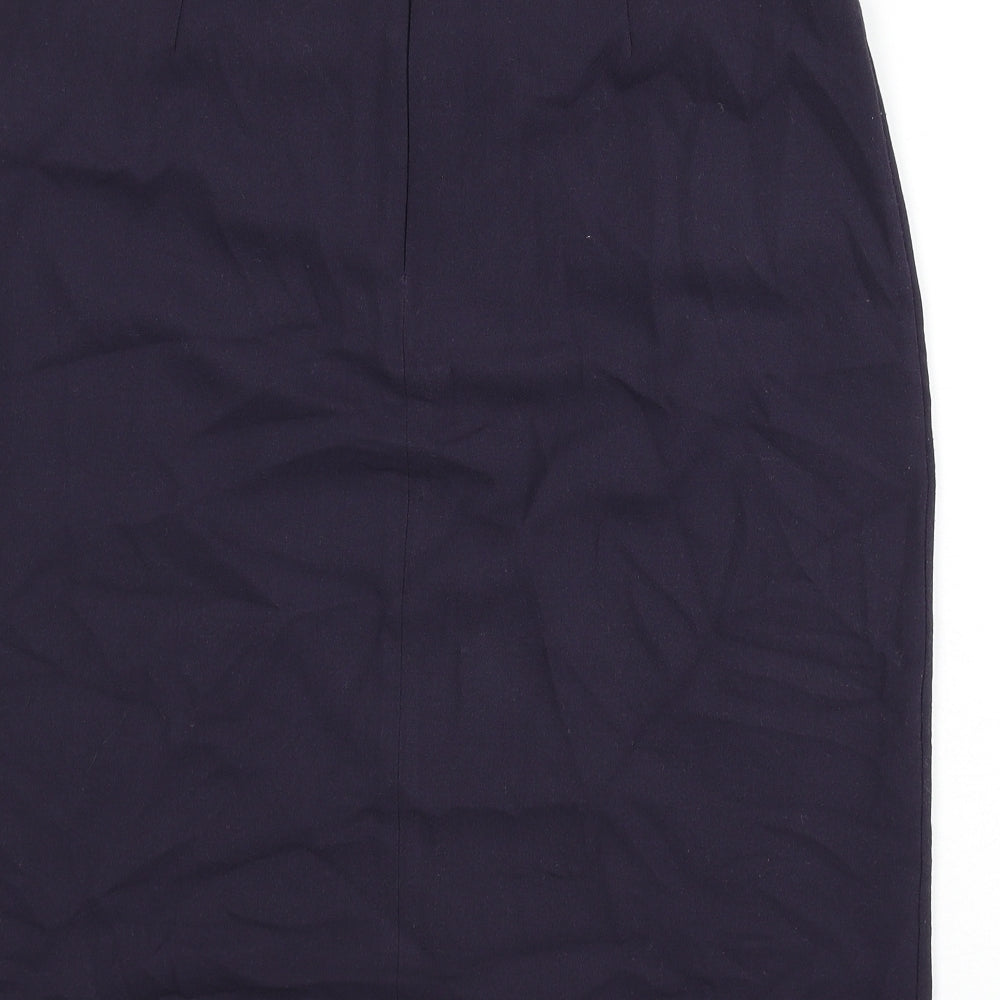 David Napier Womens Purple Polyester Straight & Pencil Skirt Size 14 Zip - Slit