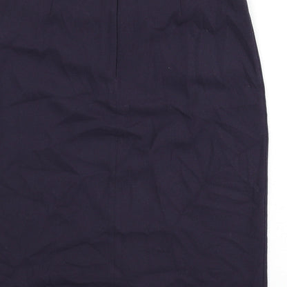 David Napier Womens Purple Polyester Straight & Pencil Skirt Size 14 Zip - Slit