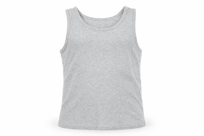 Marks & Spencer Boys Grey 100% Cotton Basic Tank Size 9-10 Years Round Neck Pullover
