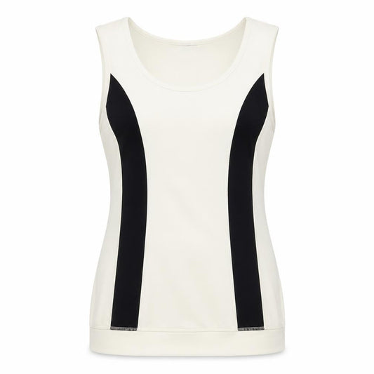PRIVACY Womens Ivory Nylon Basic Tank Size 10 Round Neck Pullover
