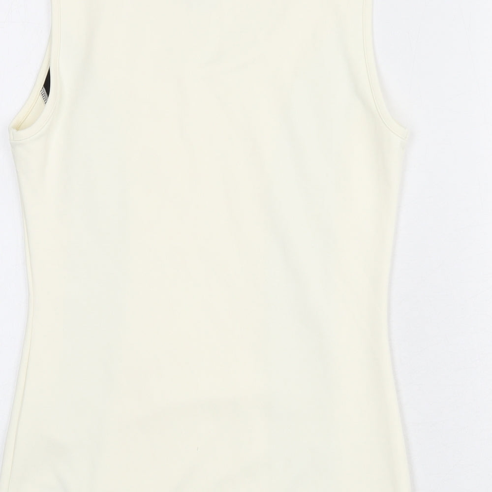PRIVACY Womens Ivory Nylon Basic Tank Size 10 Round Neck Pullover