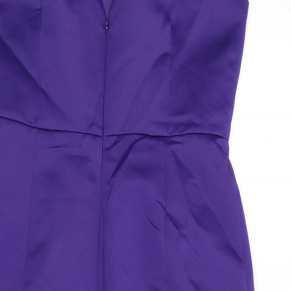 Autograph Womens Blue Polyester Pencil Dress Size 14 Boat Neck Zip