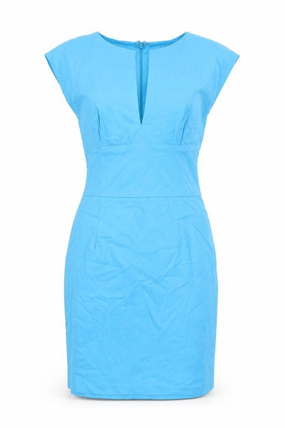 Diva Womens Blue Nylon Bodycon Size L V-Neck Zip