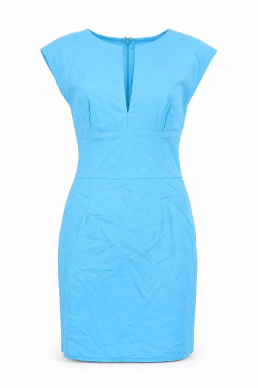 Diva Womens Blue Nylon Bodycon Size L V-Neck Zip